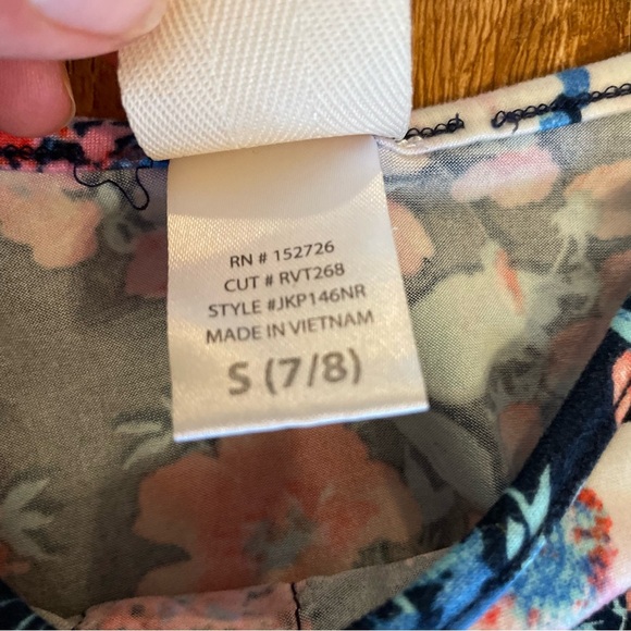 HEART & ARROW Girls Navy Floral Jumper Sleeveless Size 7/8 - Picture 3 of 9